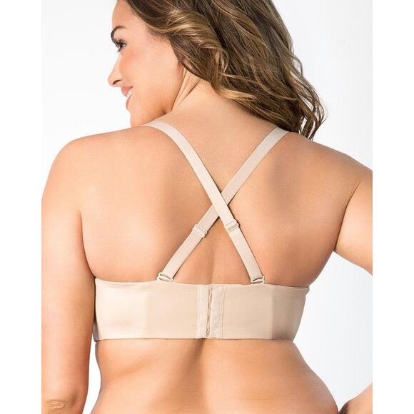 Curvy Couture NWT Strapless Sensation Multi-Way Push-Up Bra Nude 40DD - Picture 5 of 9